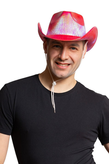 Cappello da cowboy rosso lucido - Confezione da 6