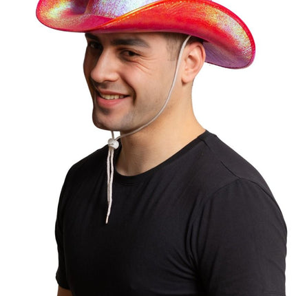 Cappello da cowboy rosso lucido - Confezione da 6
