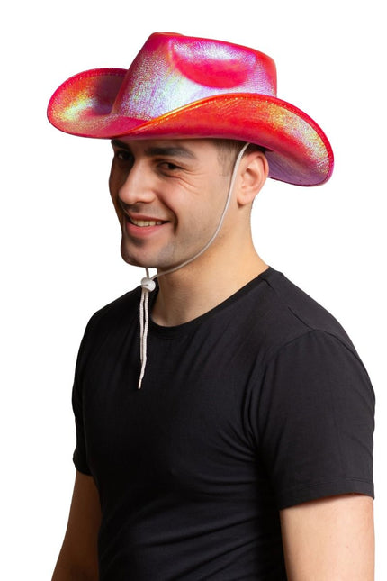 Cappello da cowboy rosso lucido - Confezione da 6
