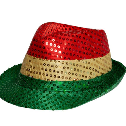 Cappello con paillettes rosso/giallo/verde - Confezione da 6 pezzi