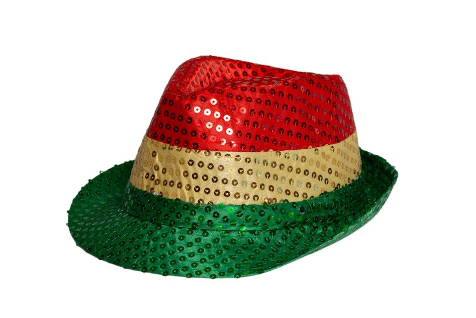Cappello con paillettes rosso/giallo/verde - Confezione da 6 pezzi