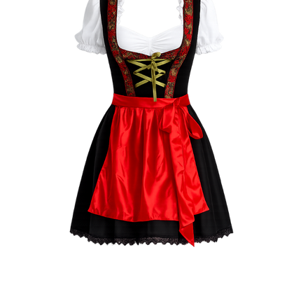 Abito dirndl rosso per l'Oktoberfest Rosalie