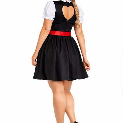 Abito dirndl rosso per l'Oktoberfest Rosalie