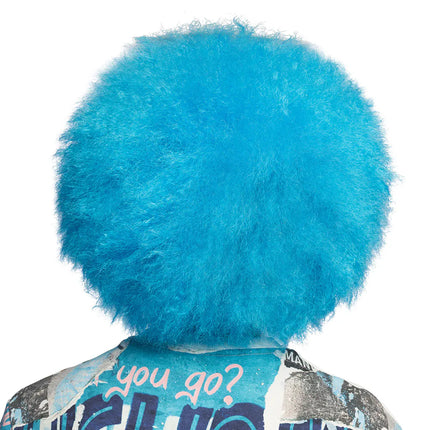 Parrucca afro blu neon