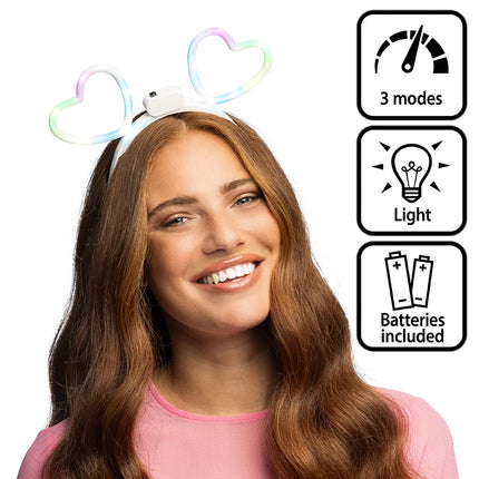 Diadema a LED "Glowing hearts"
