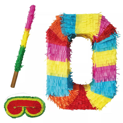 Set piñata con il numero 0, 3 pezzi, 45 cm
