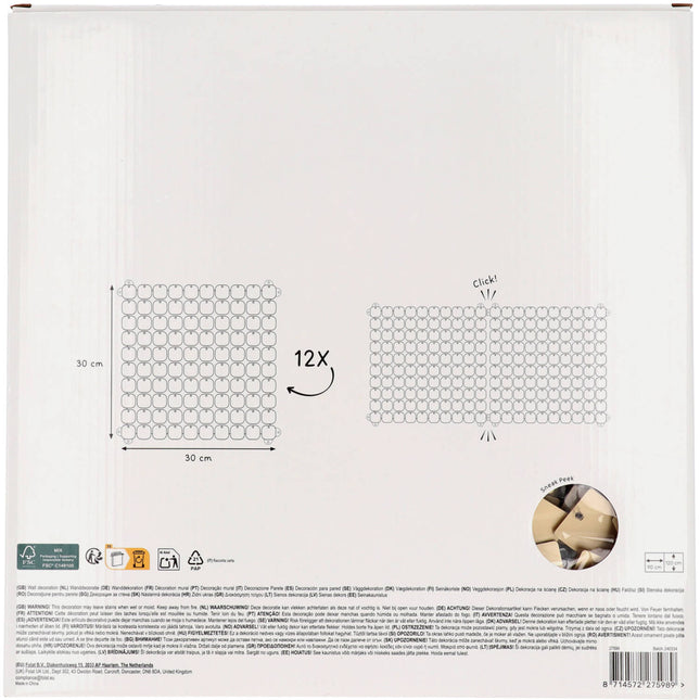 Pannello Shimmer Oro Opaco 30x30cm /12