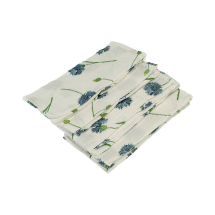 Tovaglioli a fiori in cotone verde blu 40 cm 4 pezzi
