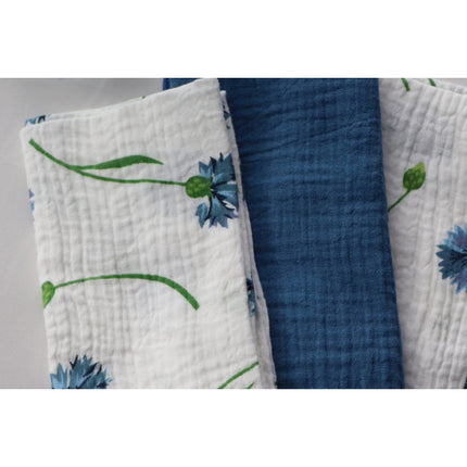 Tovaglioli a fiori in cotone verde blu 40 cm 4 pezzi