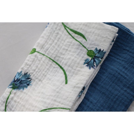 Tovaglioli a fiori in cotone verde blu 40 cm 4 pezzi