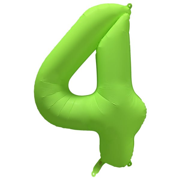 4 Jaar Cijfer Ballon Neon Groen Leeg 86cm van Riethmueller koop je bij Partywinkel