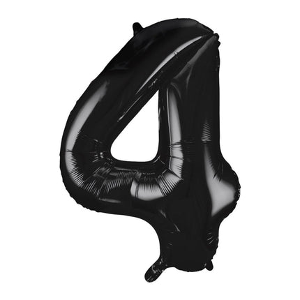 4 Jaar Cijfer Ballon Zwart Leeg 86cm van Unique koop je bij Partywinkel