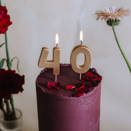 4 Jaar Kaars Goud 4,5cm - Partywinkel - 5904555032330