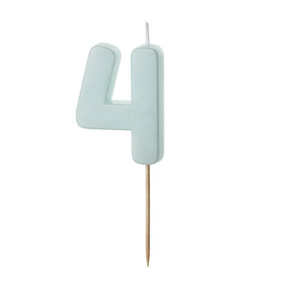 4 Jaar Kaars Lichtblauw 5,5cm - Partywinkel - 5904555038455
