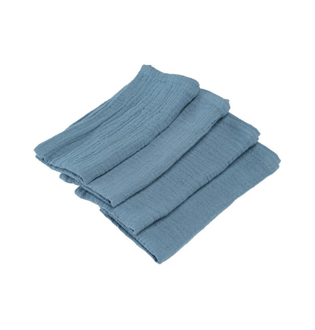 Tovaglioli di cotone blu 40 cm 4 pezzi