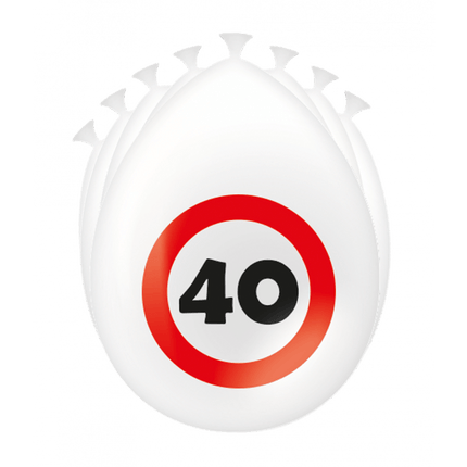 40 Jaar Ballonnen Verkeersbord 30cm - Partywinkel - 8716764235290