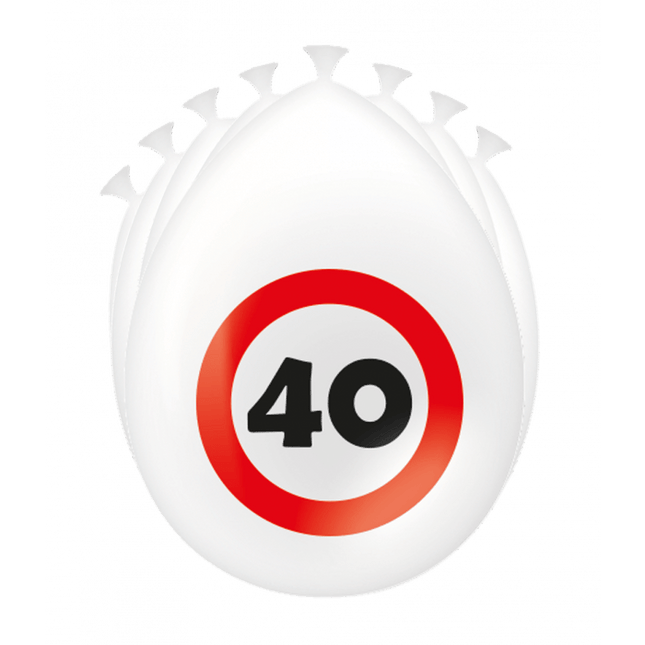 40 Jaar Ballonnen Verkeersbord 30cm - Partywinkel - 8716764235290
