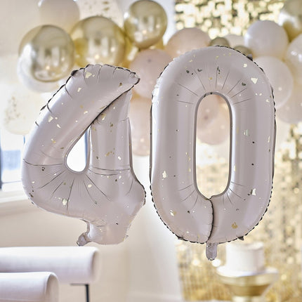 40 Jaar Cijfer Ballon Leeg 60cm van Ginger Ray koop je bij Partywinkel