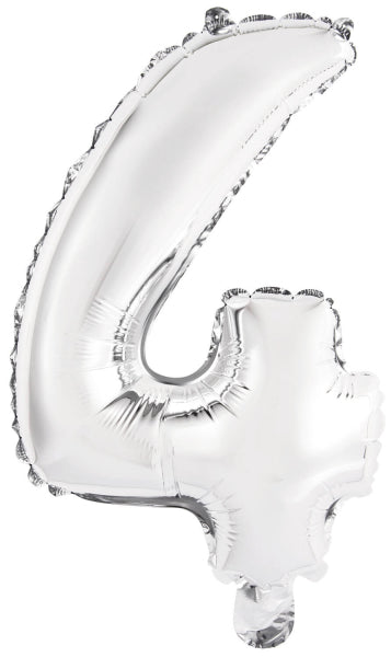Pallone in foil - Mini Figura 4 - Argento - 35 x 23 cm