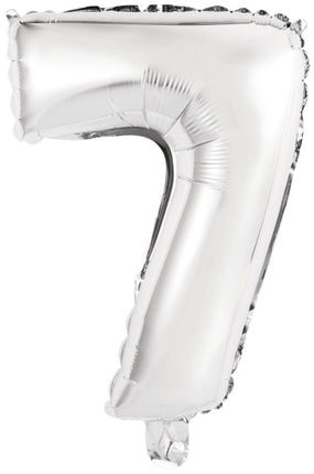 Palloncino in foil - Mini Figura 7 - Argento - 35 x 24 cm