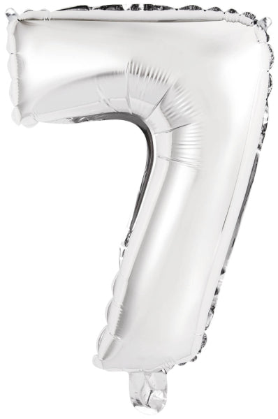 Palloncino in foil - Mini Figura 7 - Argento - 35 x 24 cm
