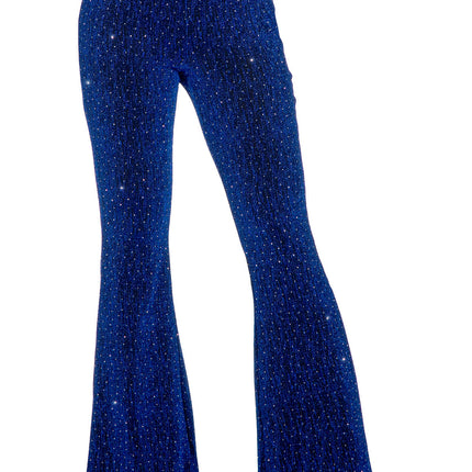 Pantaloni blu svasati da donna con glitter