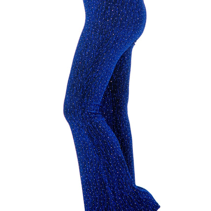 Pantaloni blu svasati da donna con glitter