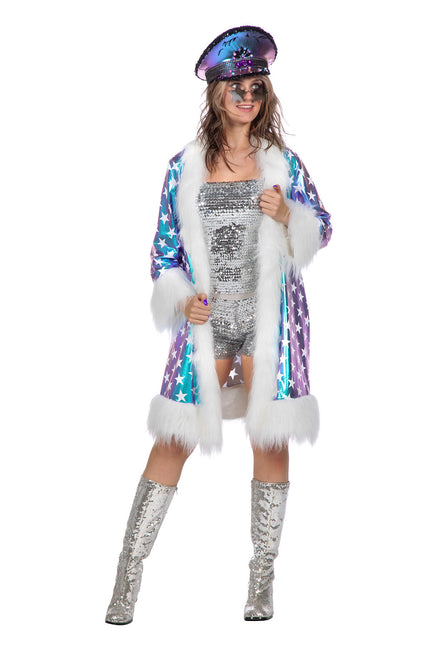 Cappotto a stelle e strisce blu