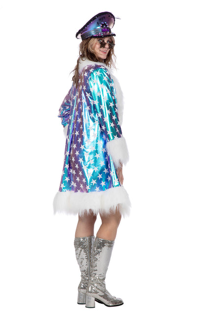 Cappotto a stelle e strisce blu