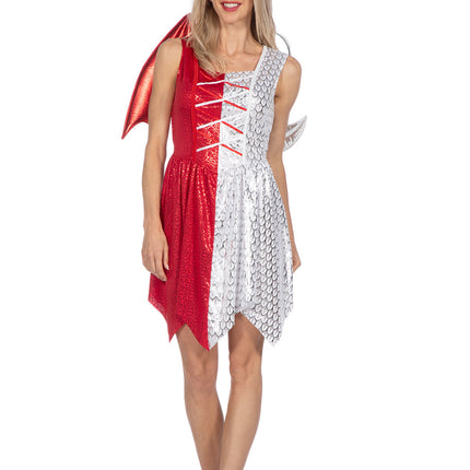 Abito rosso bianco da donna Diavolo e Angelo