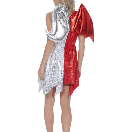 Abito rosso bianco da donna Diavolo e Angelo