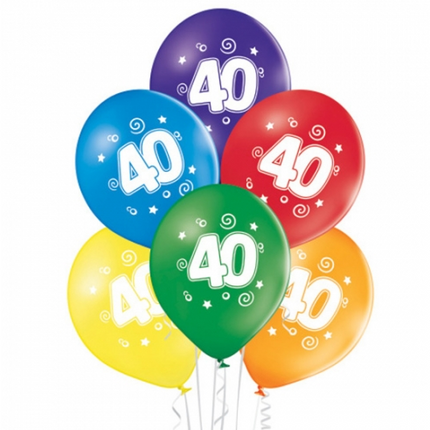40 anni - Palloncini colorati da 30 cm, confezione da 10