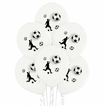 Palloncini a forma di pallone da calcio bianchi, 30 cm, 10 pezzi
