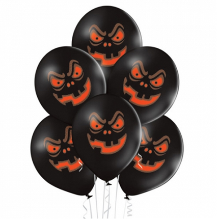 Palloncini di Halloween: zucca nera, 30 cm, 10 pezzi