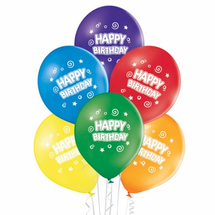 Palloncini colorati "Happy Birthday" 30 cm, 10 pezzi