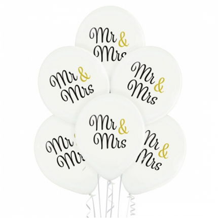 Palloncini “Mr & Mrs” 30 cm, 10 pezzi