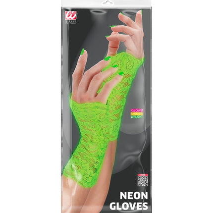 GUANTI IN PIZZO VERDE NEON