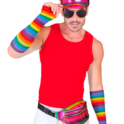 Borsa a tracolla arcobaleno olografica