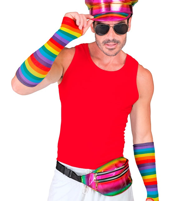 Borsa a tracolla arcobaleno olografica