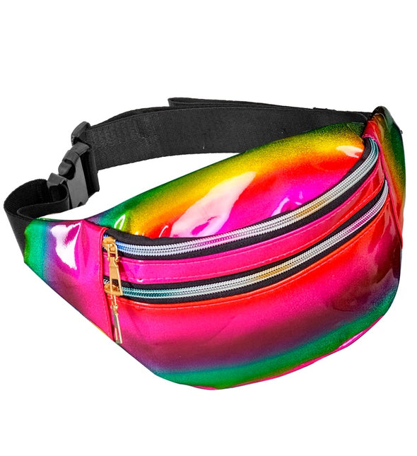 Borsa a tracolla arcobaleno olografica