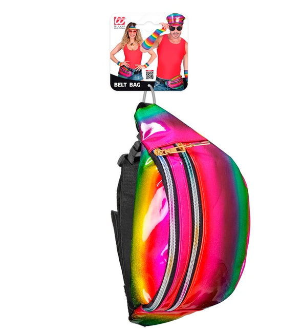 Borsa a tracolla arcobaleno olografica