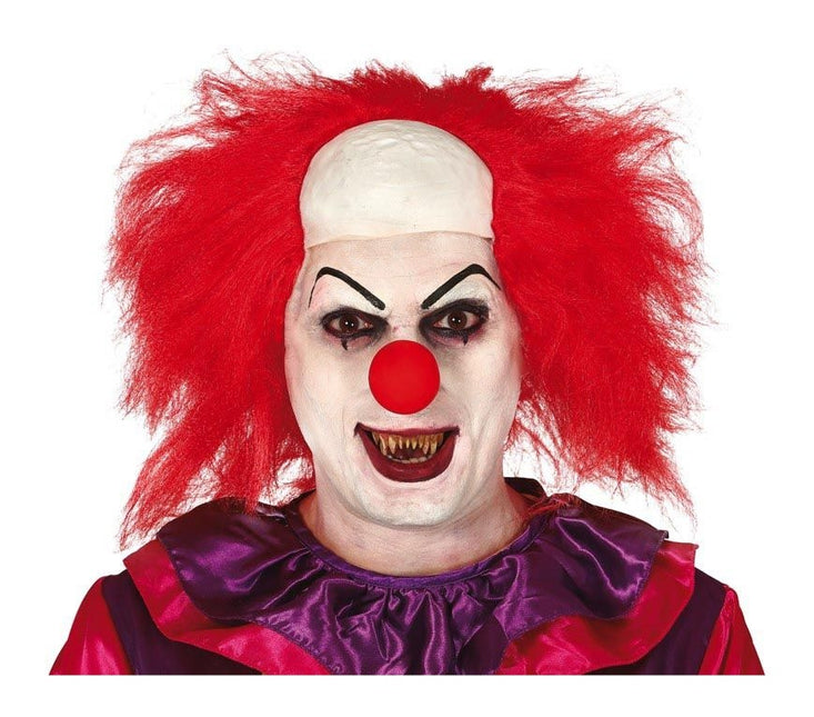 Parrucca Halloween Clown Rosso