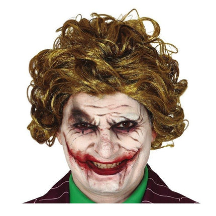 Parrucca Halloween Joker Giallo Verde