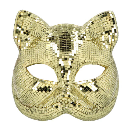 Semimaschera Disco Cat dorata