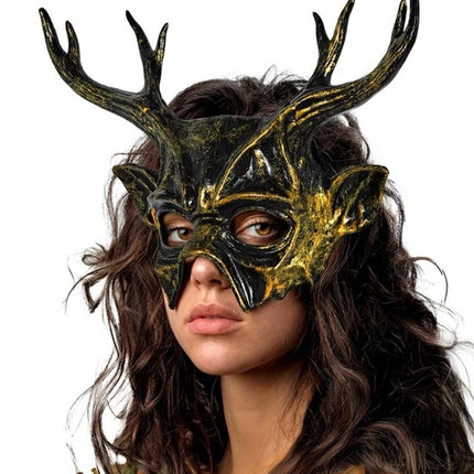 MASCHERA DA CAPRA CON CORNA - PLASTICA RIGIDA
