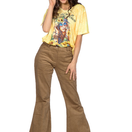 Pantaloni Hippie 60S Marrone Donna