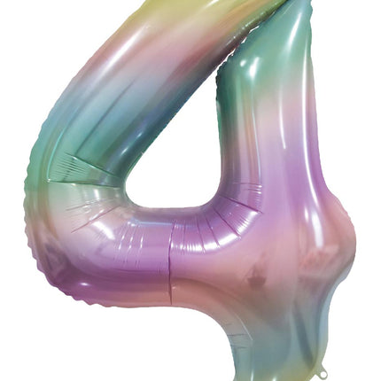 Palloncino ad elio 4 anni Arcobaleno Pastello Vuoto 86cm