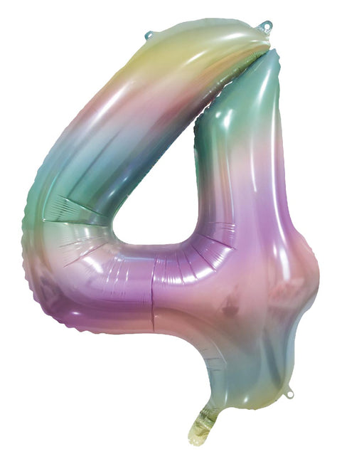 Palloncino ad elio 4 anni Arcobaleno Pastello Vuoto 86cm