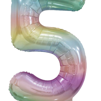 Palloncino ad elio 5 anni Arcobaleno Pastello Vuoto 86cm