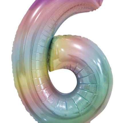 Palloncino ad elio 6 anni Arcobaleno Pastello Vuoto 86cm